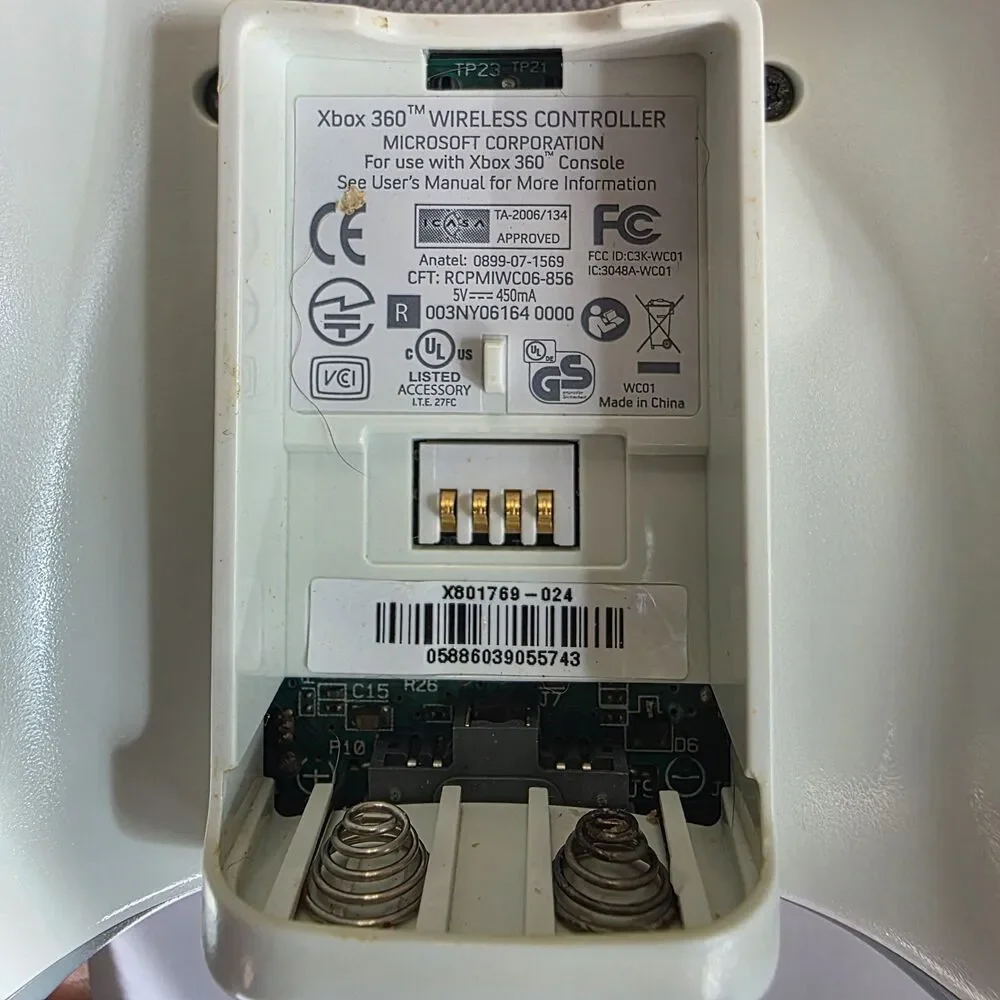 Microsoft Xbox 360 Wireless Controller White Gray WC01 Tested OEM